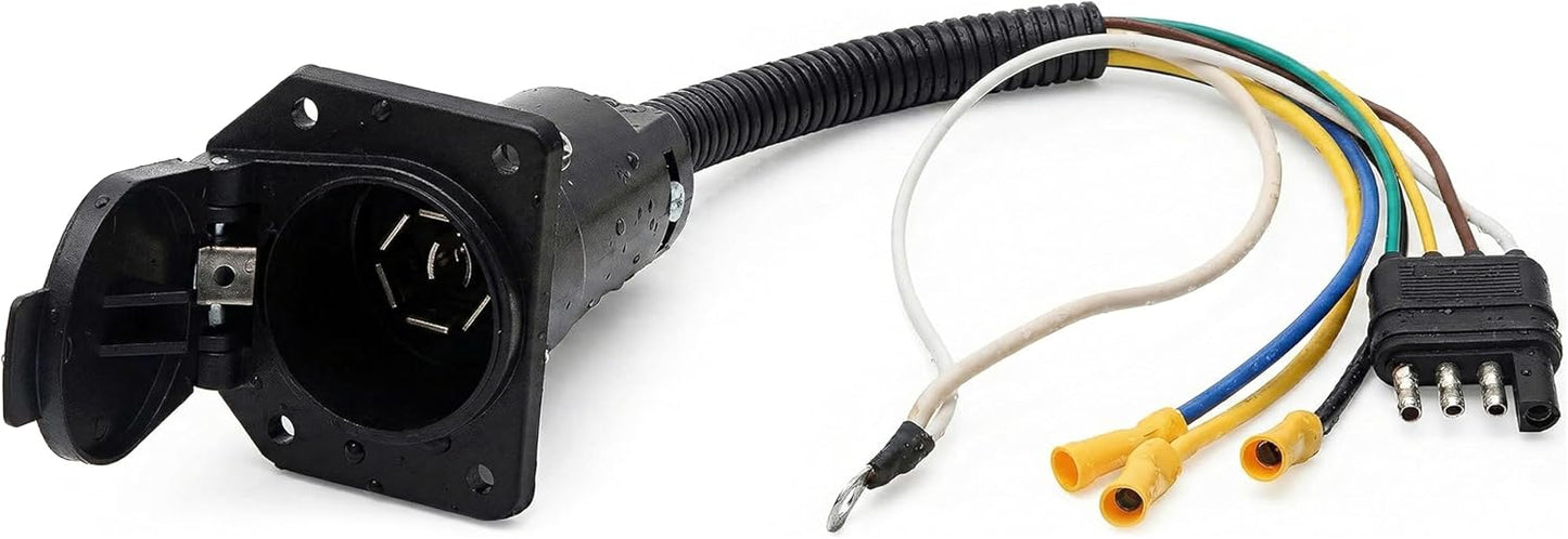 Convertidor enchufe plano 4 a 7 vías para RV y barco