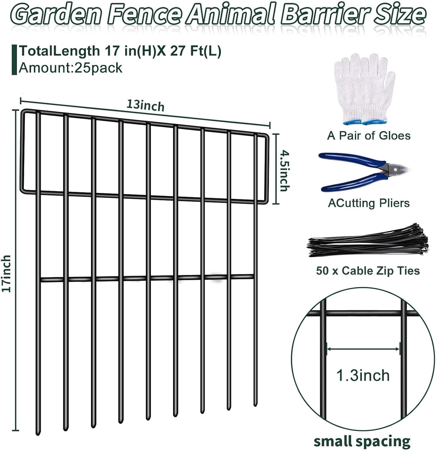 Valla metal inox 27ft x17pulg 25 paneles para perros patio