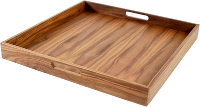 Bandeja madera nogal asas para café té escritorio 20x20pulg