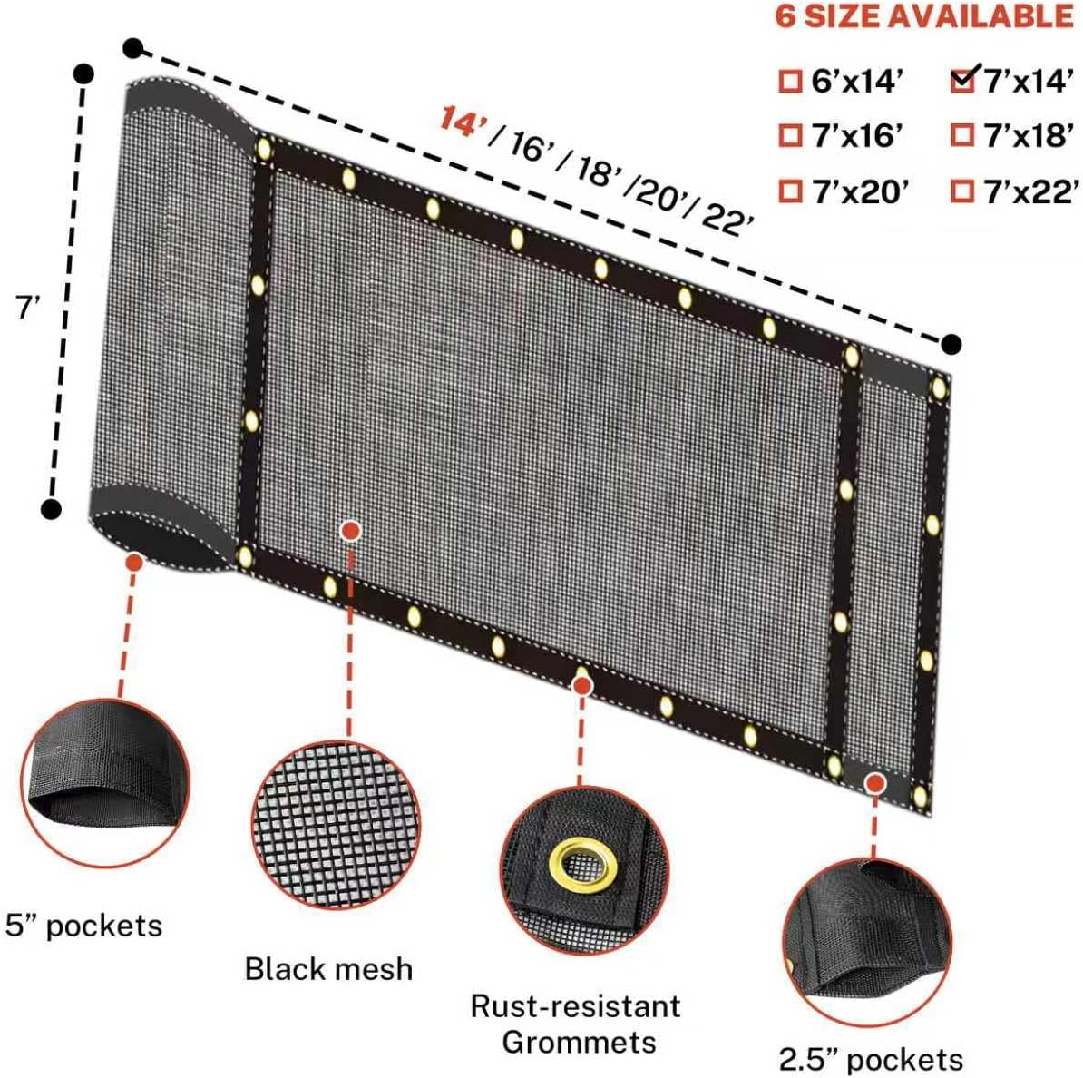 Lona remolque 7x14ft malla resistente camión con bolsillos