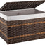 Cesta almacenamiento mimbre sintético 105L color marrón