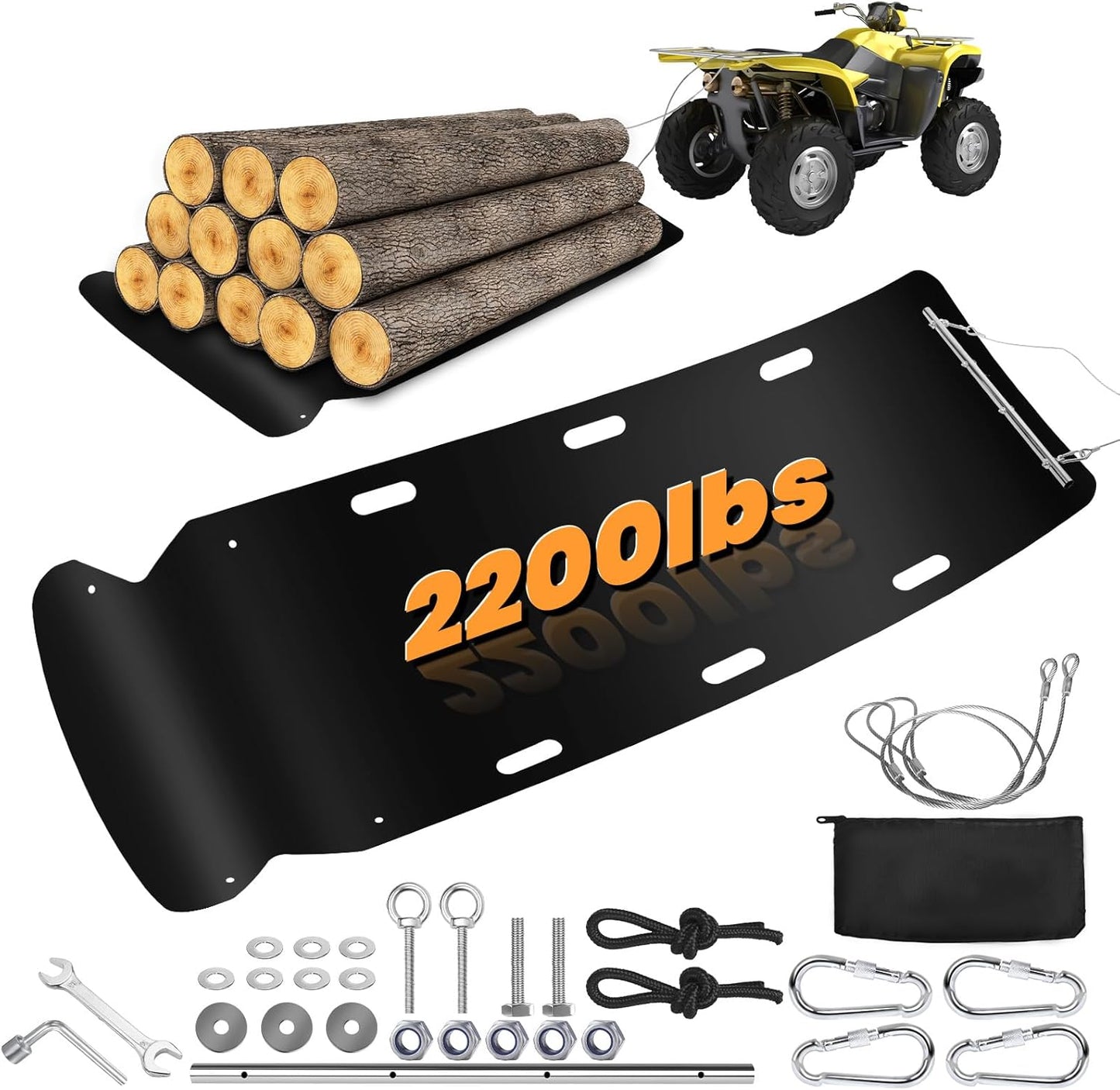 Trineo arrastre patio 50x114pulg HDPE 2200lb
