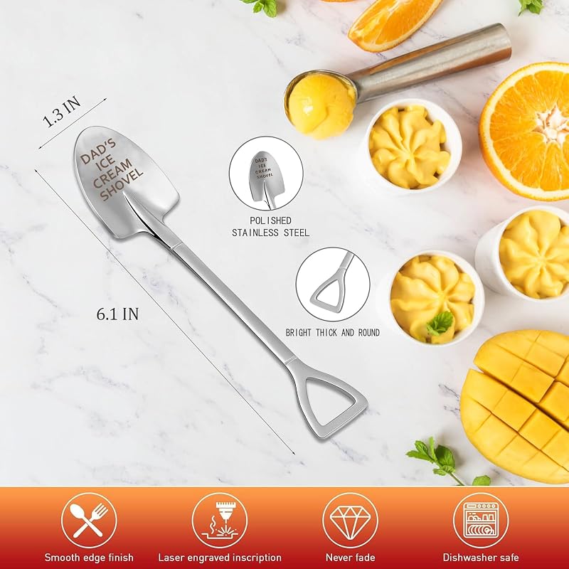 Cuchara de helado acero inox gravada para papá