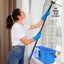 Kit limpieza ventanas con cubo escurridor 1.26m jalador spray paño