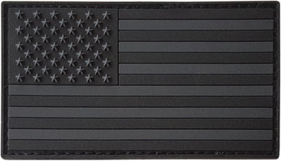 Parche bandera estadounidense negro PVC caucho