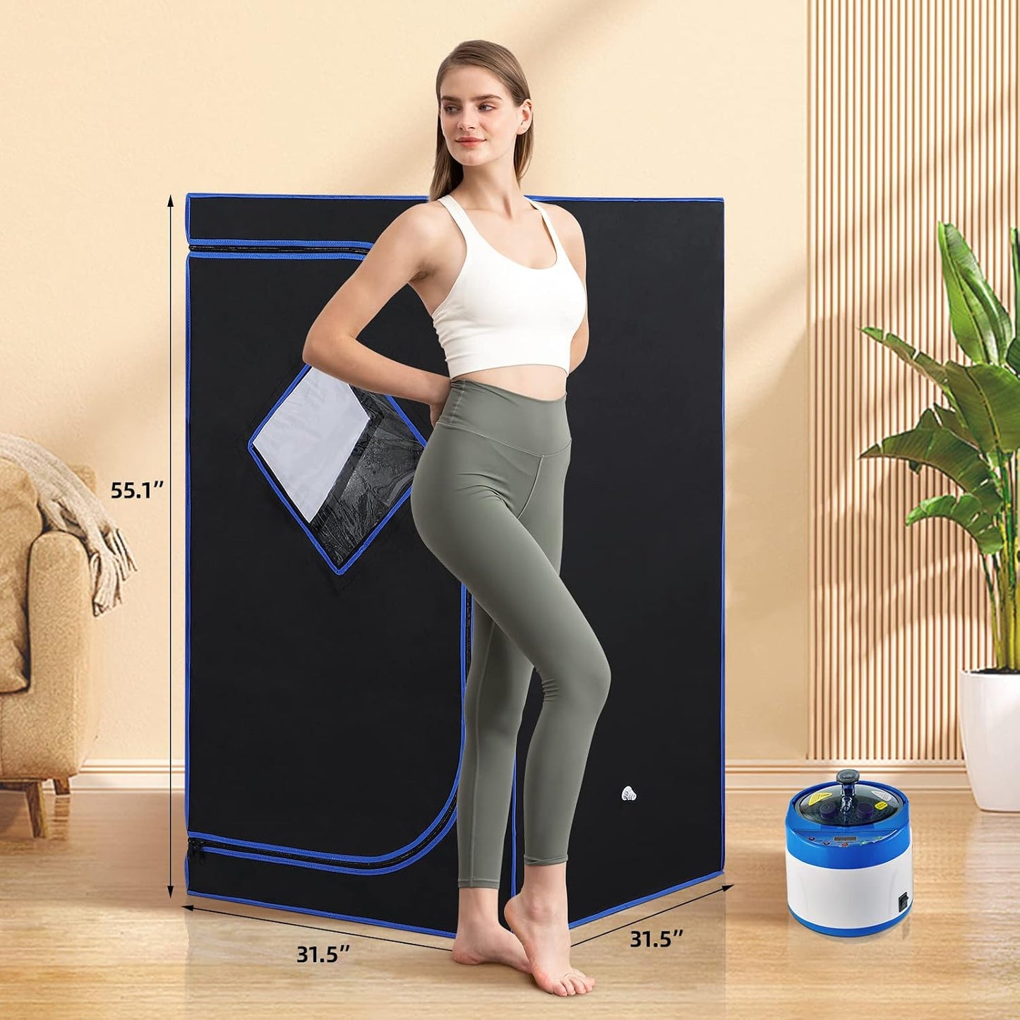 Kit sauna vapor 4L 1500W control remoto para hogar
