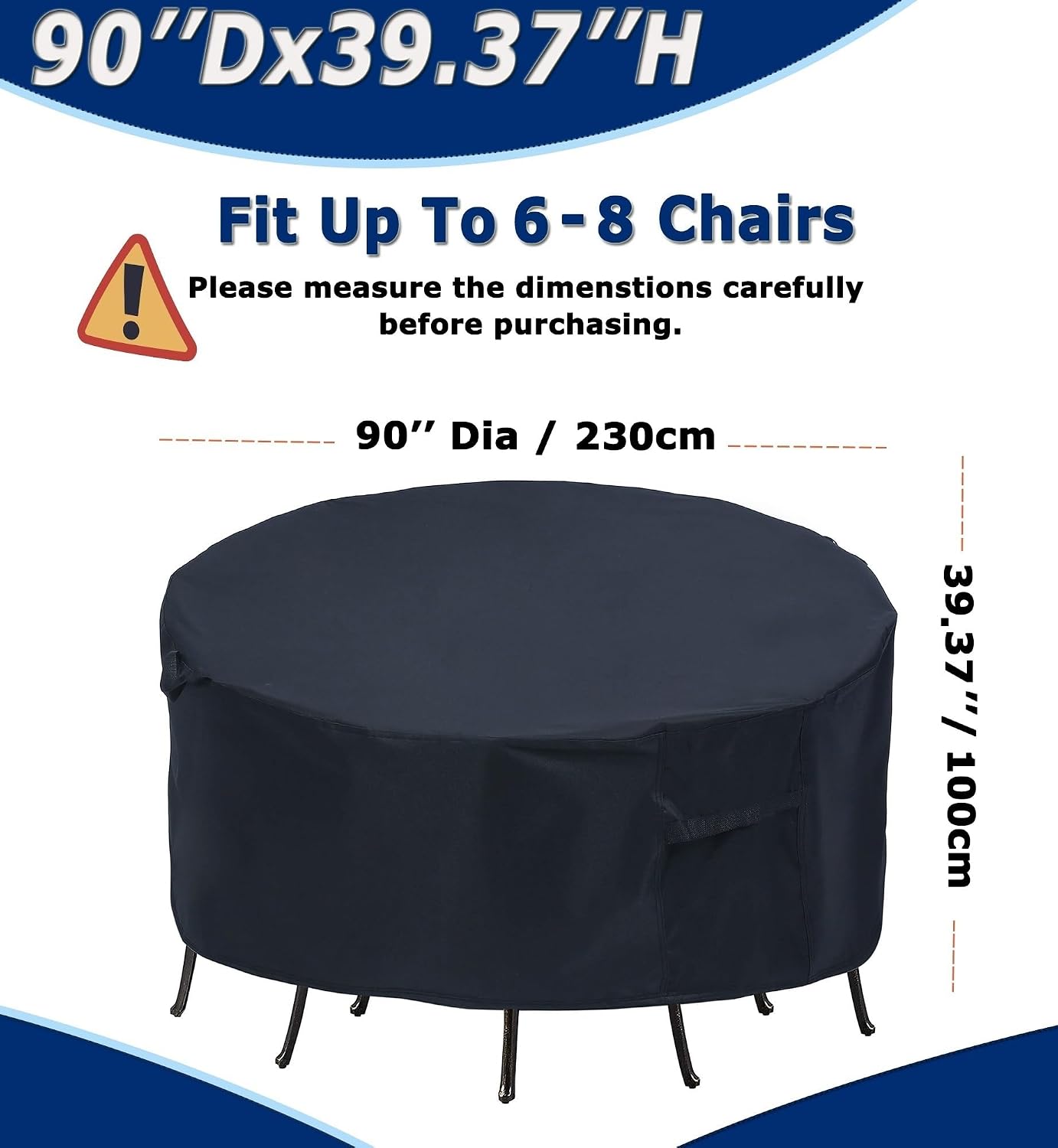Fundas redondas para muebles patio 90pulg impermeable