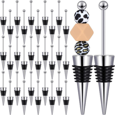 30 Tapones Vino con Cuentas Reutilizables para Regalos