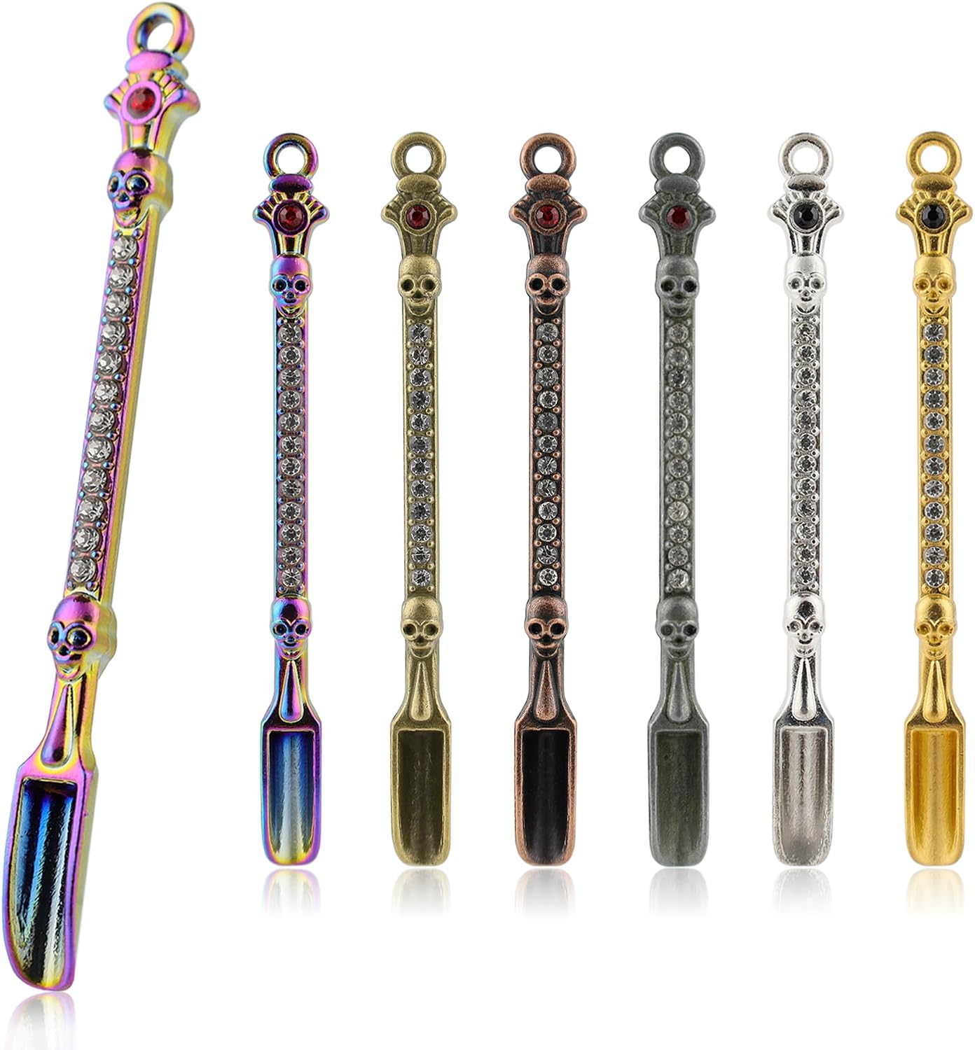 6 Pzas Cucharas Metal 3pulg para Medicina y Cocina Multicolor