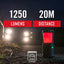 Luz emergencia LED doble color 1250lm a prueba de tormentas