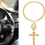 Accesorio rosario volante dije espejo cruz virgen maria cadena dorada