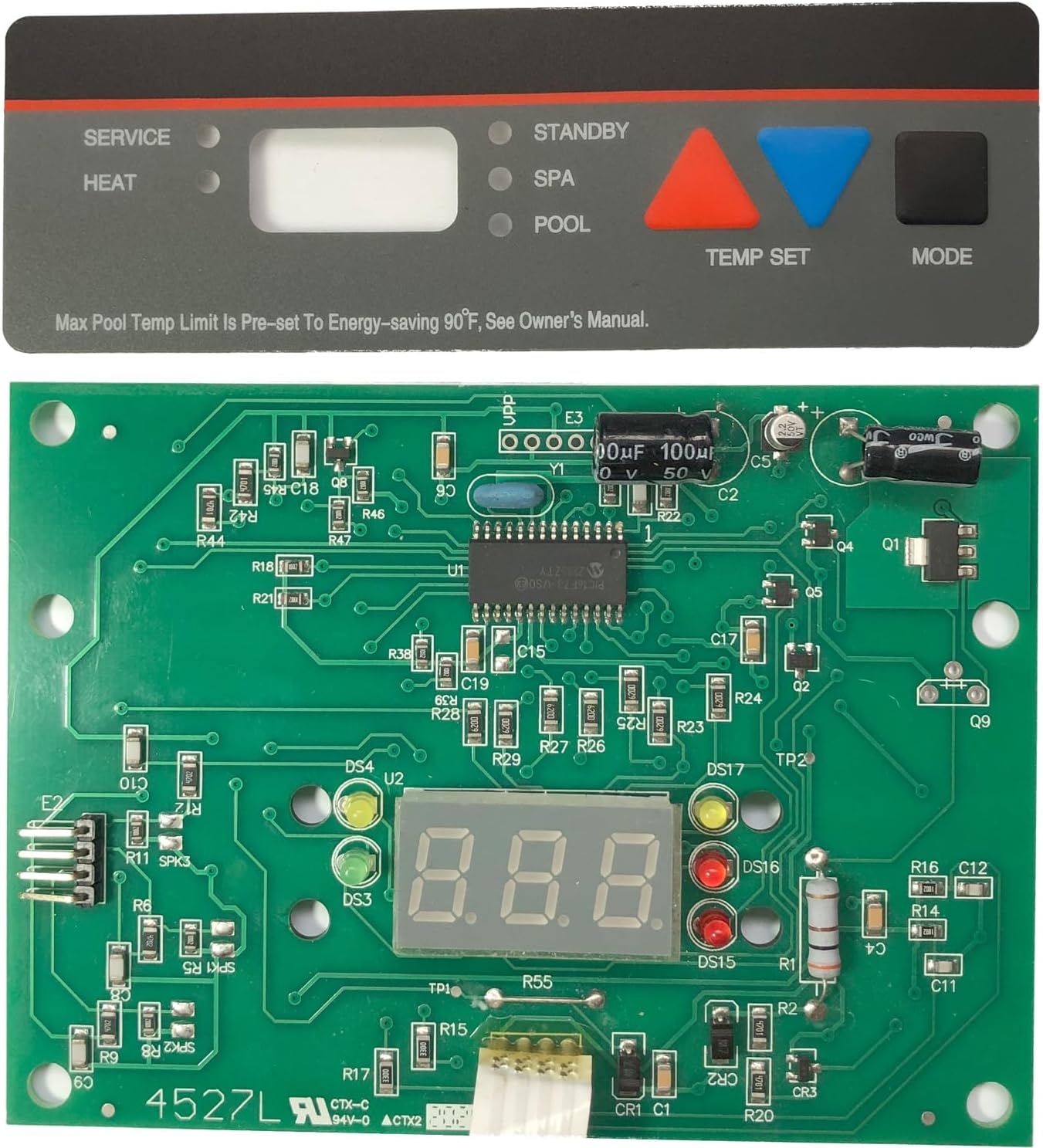 Tablero repuesto interruptor membrana Hayward H350FDPL