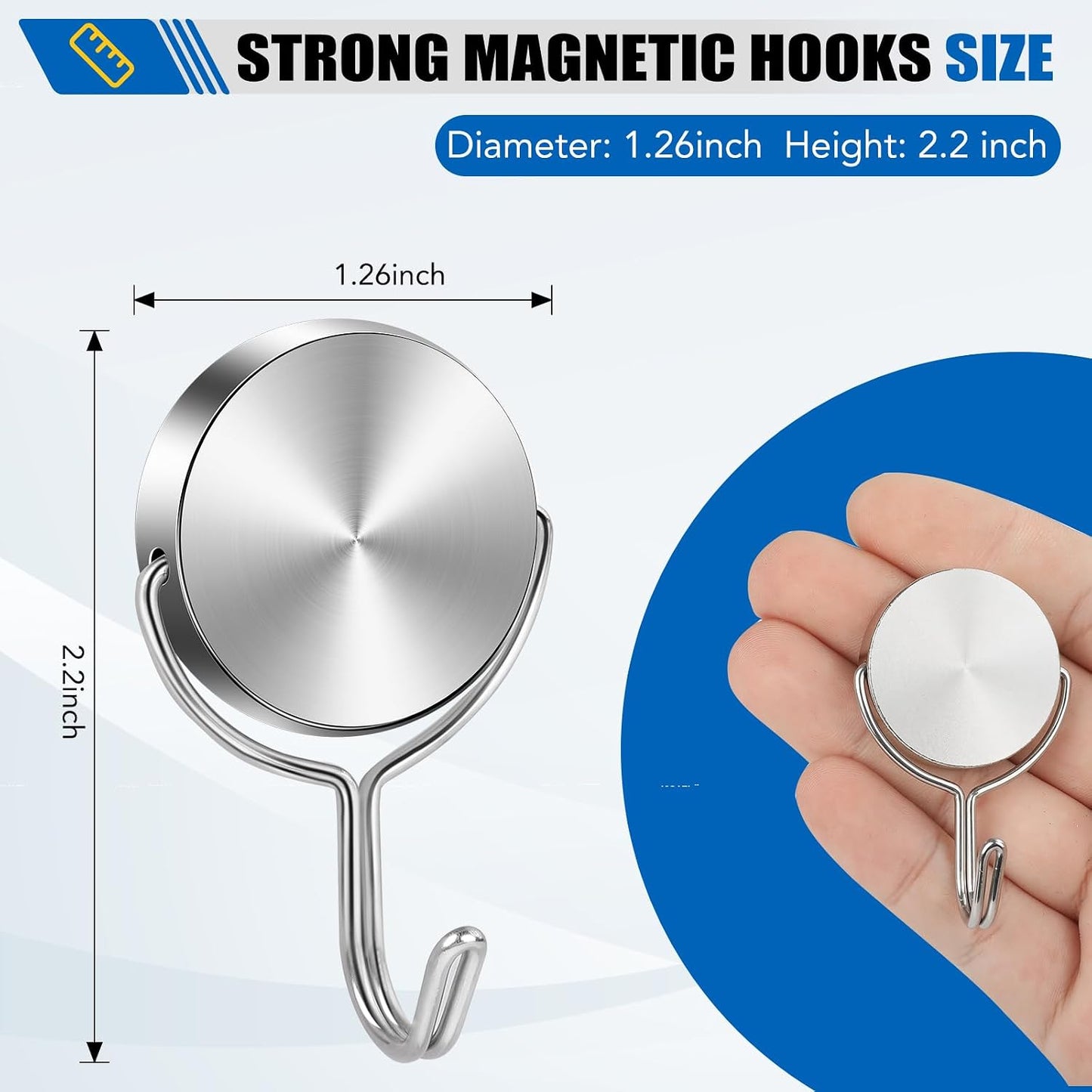 Ganchos magnéticos giratorios 80lb para cabinas y aulas pack