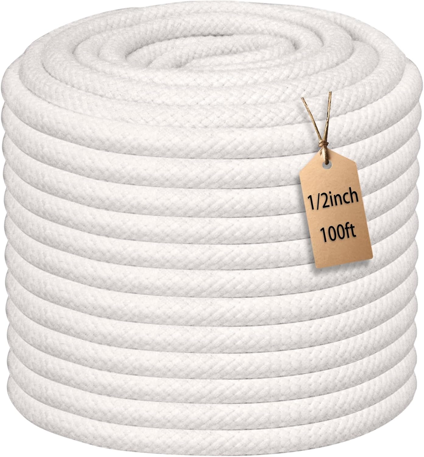 Cuerda algodón trenzada 100ft 1/2pulg para tendedero bricolaje
