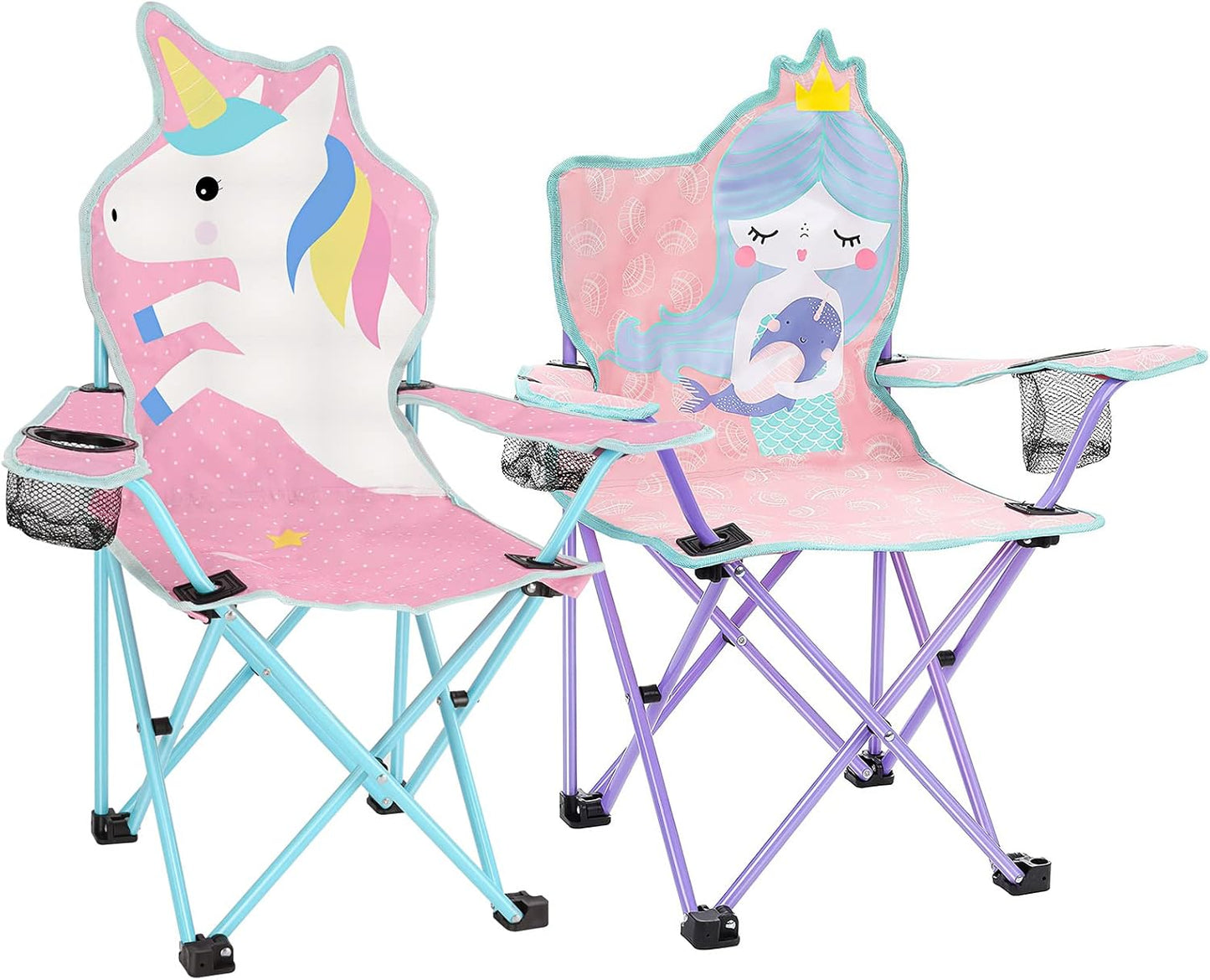 Silla plegable para niños con portavasos y bolsa camping