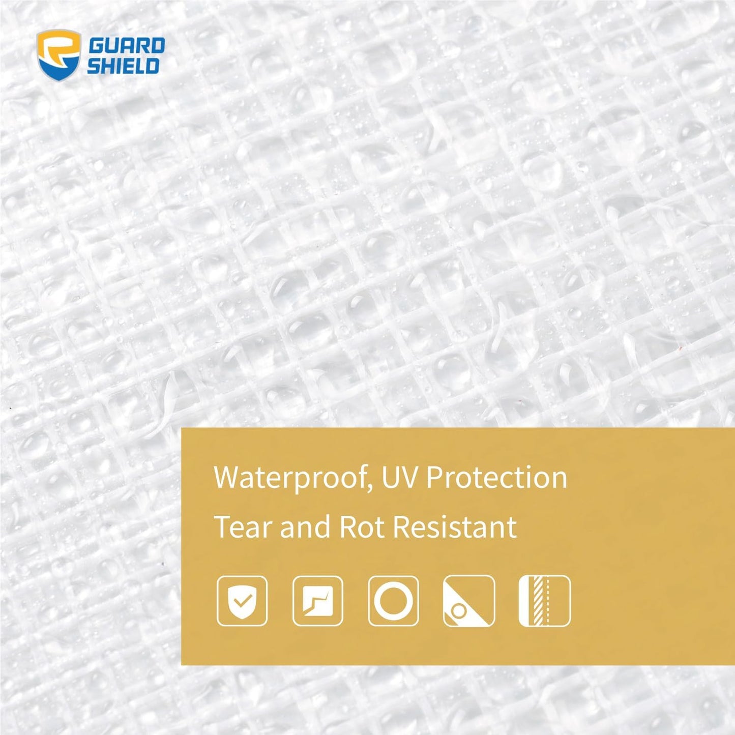 Lona blanca transparente 12x12ft impermeable UV 10mil paq 2
