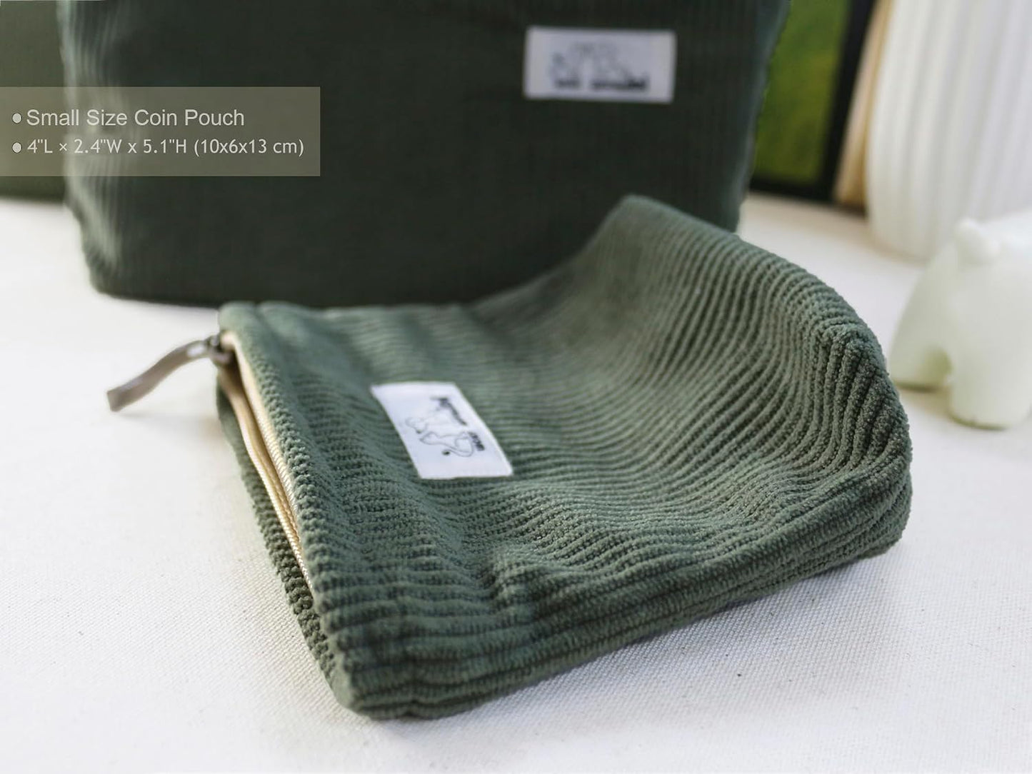 Set 3 Bolsas Maquillaje Corduroy Viaje Regalo Mujer Niña Grande Mediana Pequeña