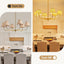 Lámpara colgante bohemia ratán 6 luces 37pulg comedor