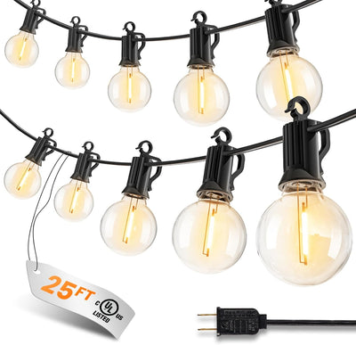 Tira luces LED para patio exterior 25ft impermeable