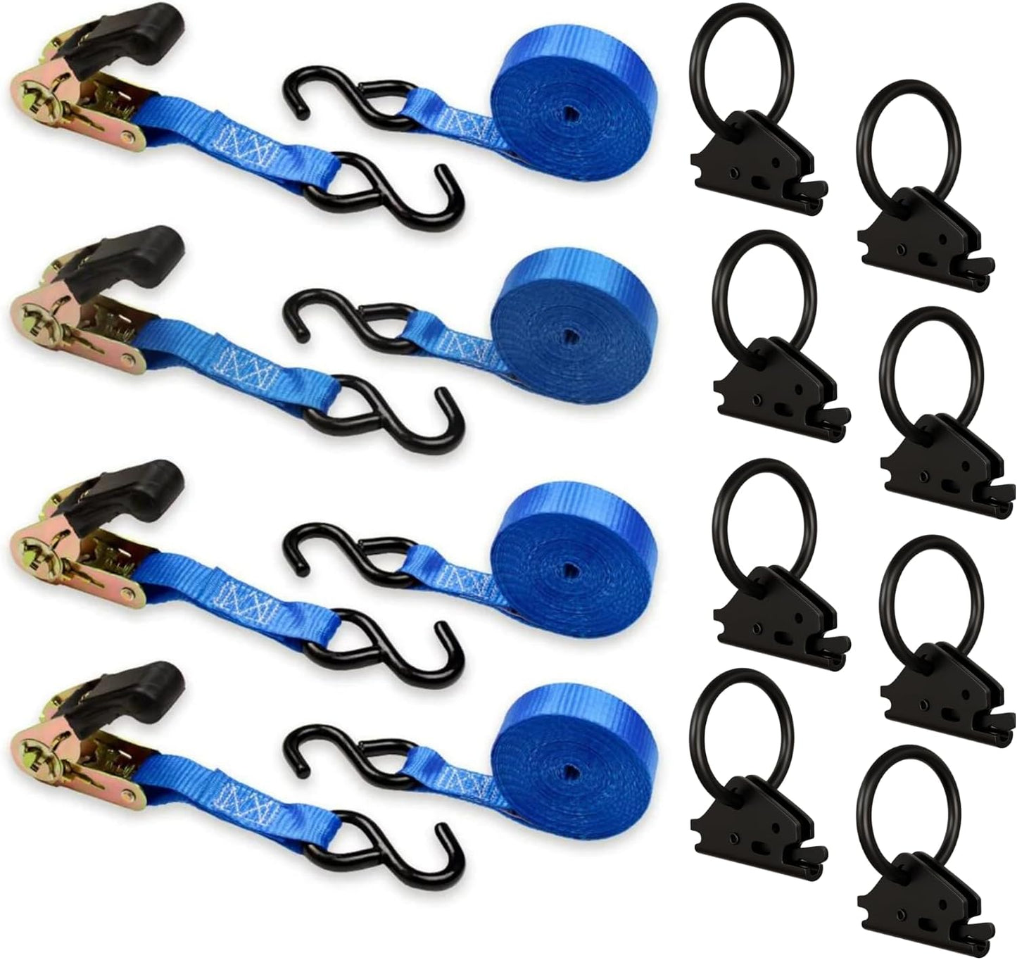 Kit correas trinquete riel E 12 pzas 15piezas 1000lb
