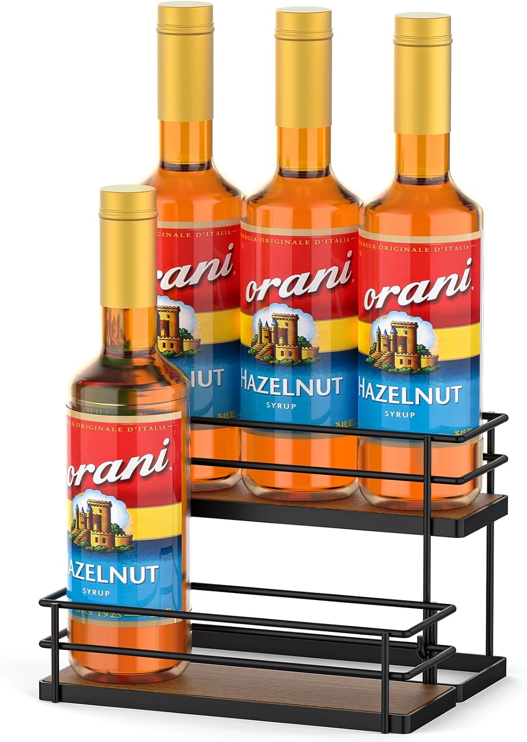 Organiz. jarabe café 6 botellas 2 niveles cocina bar