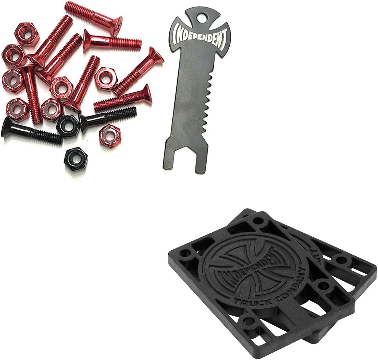 Hardware Skateboard Trucks Negro/Rojo Elevadores Indy