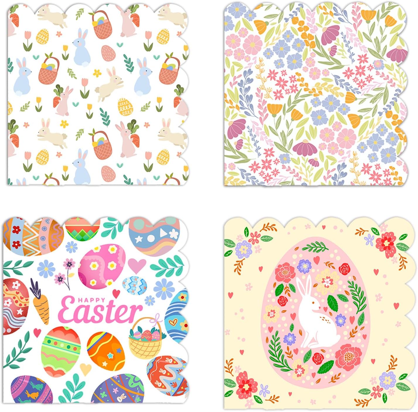 Servilletas Decoupage Pascua 40uds 13x13pulg Conejo Flores