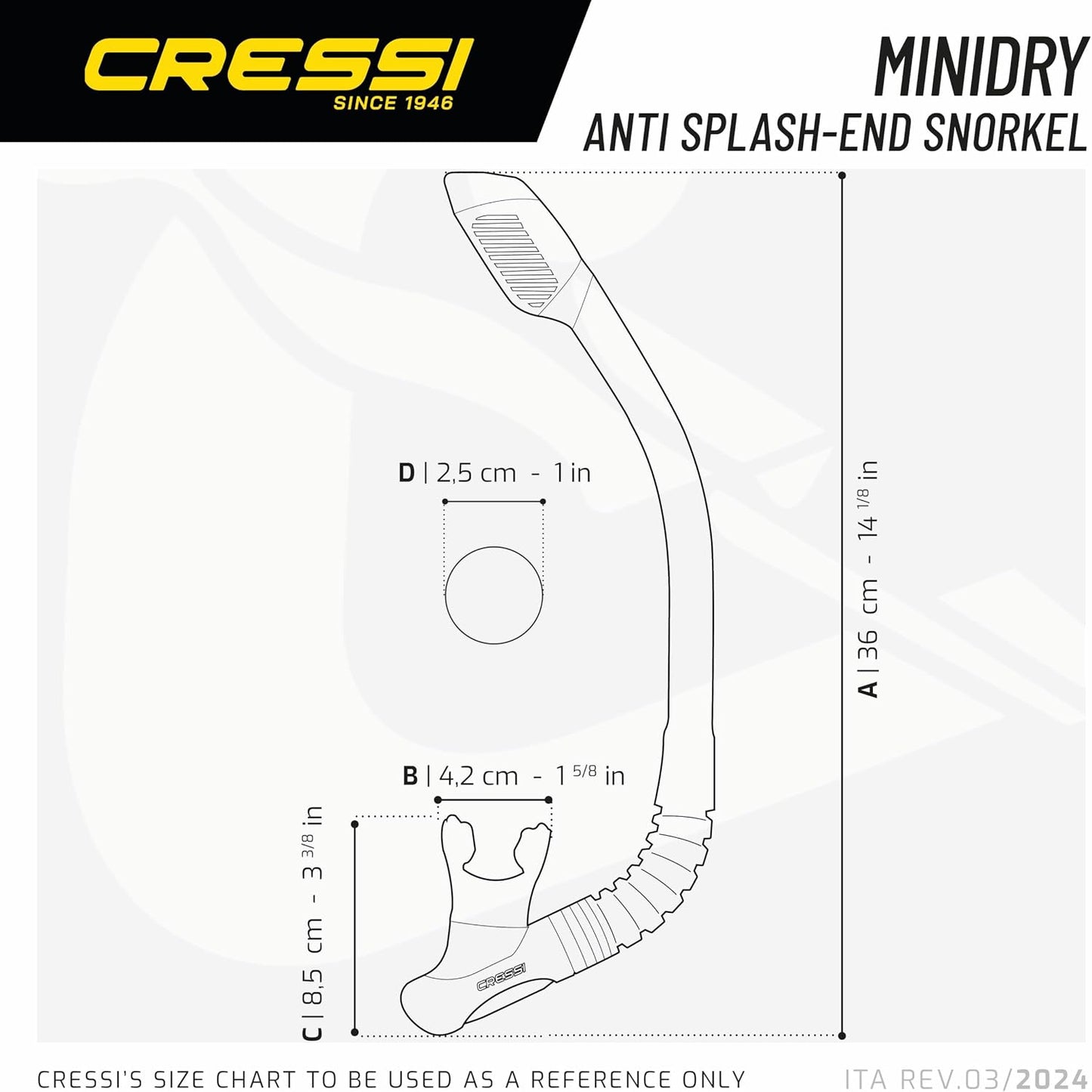 Snorkel Cressi Mini Malpelo Junior Seco