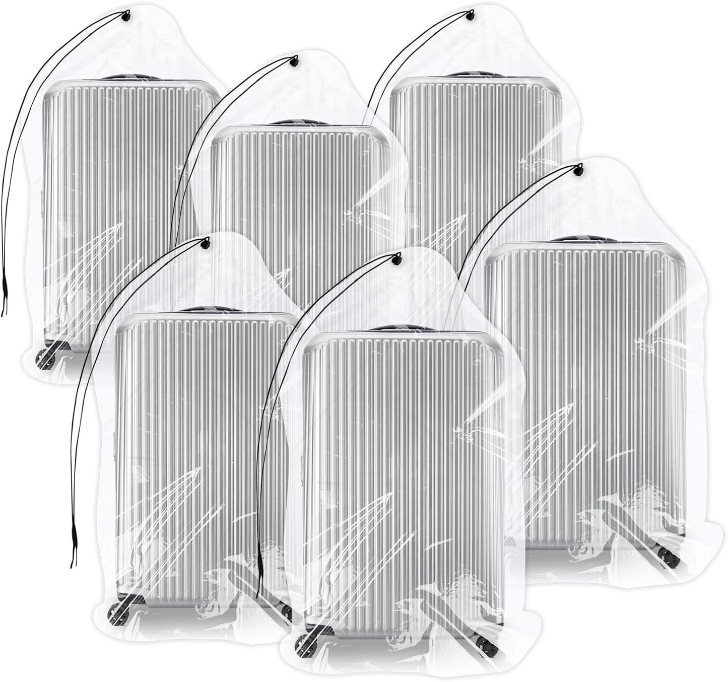 Bolsas plástico transparente 62x31" con cordón set 6