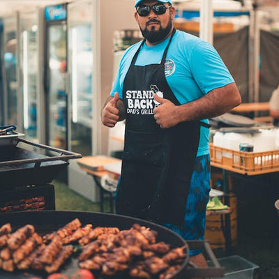 Delantal parrilla chef con bolsillos regalo