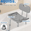 Silla ducha con respaldo extraíble asiento baño 400lb gris