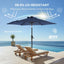 Sombrilla patio 7.5ft UPF50 6 varillas azul marino