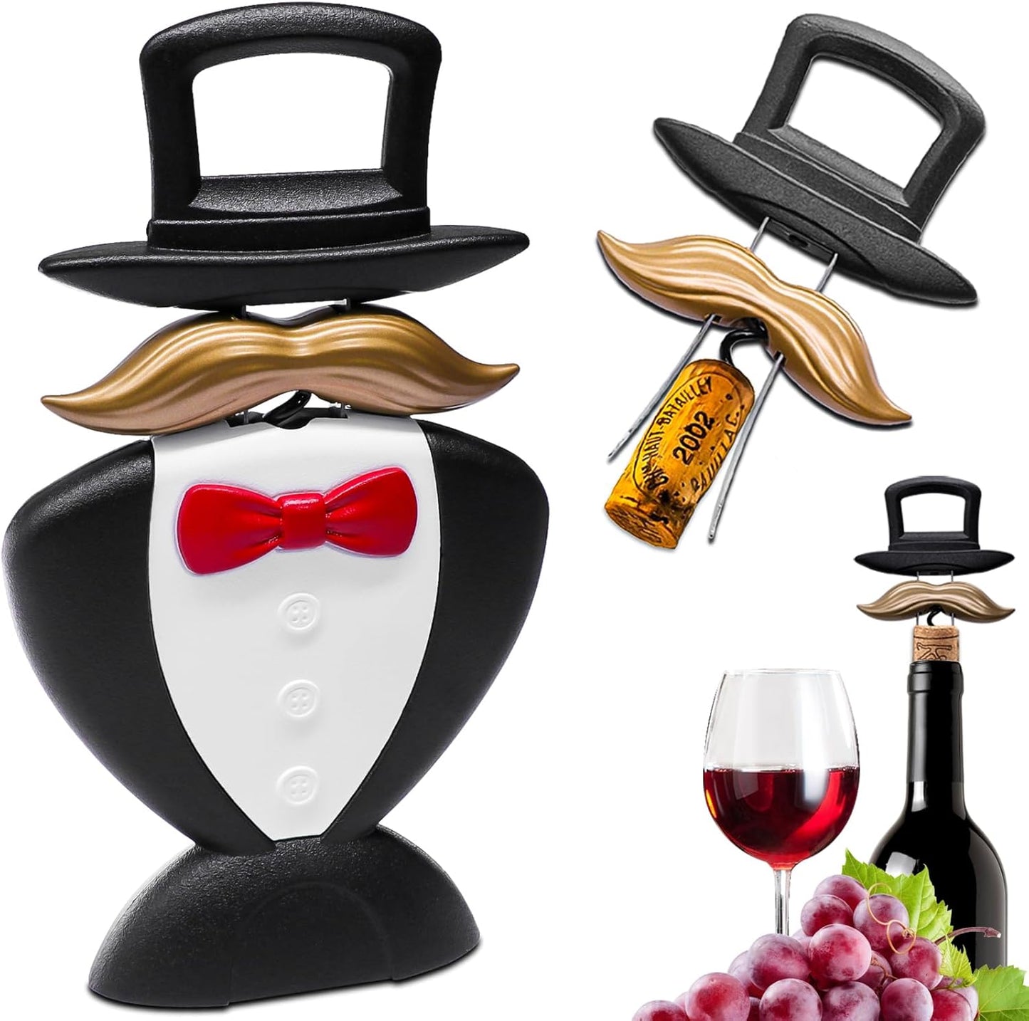 Sacacorchos vino 3en1 estilo británico forjado a mano