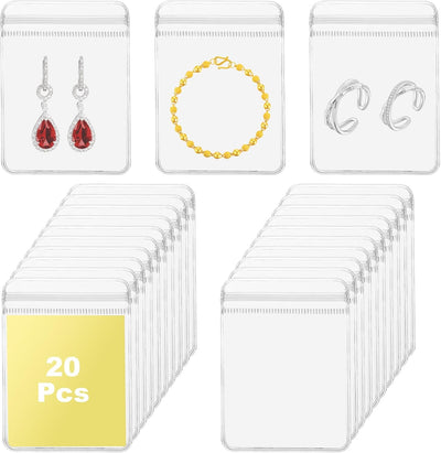 20 Bolsas Joyería Antideslustre 2.36x3.14" Estuche Viaje