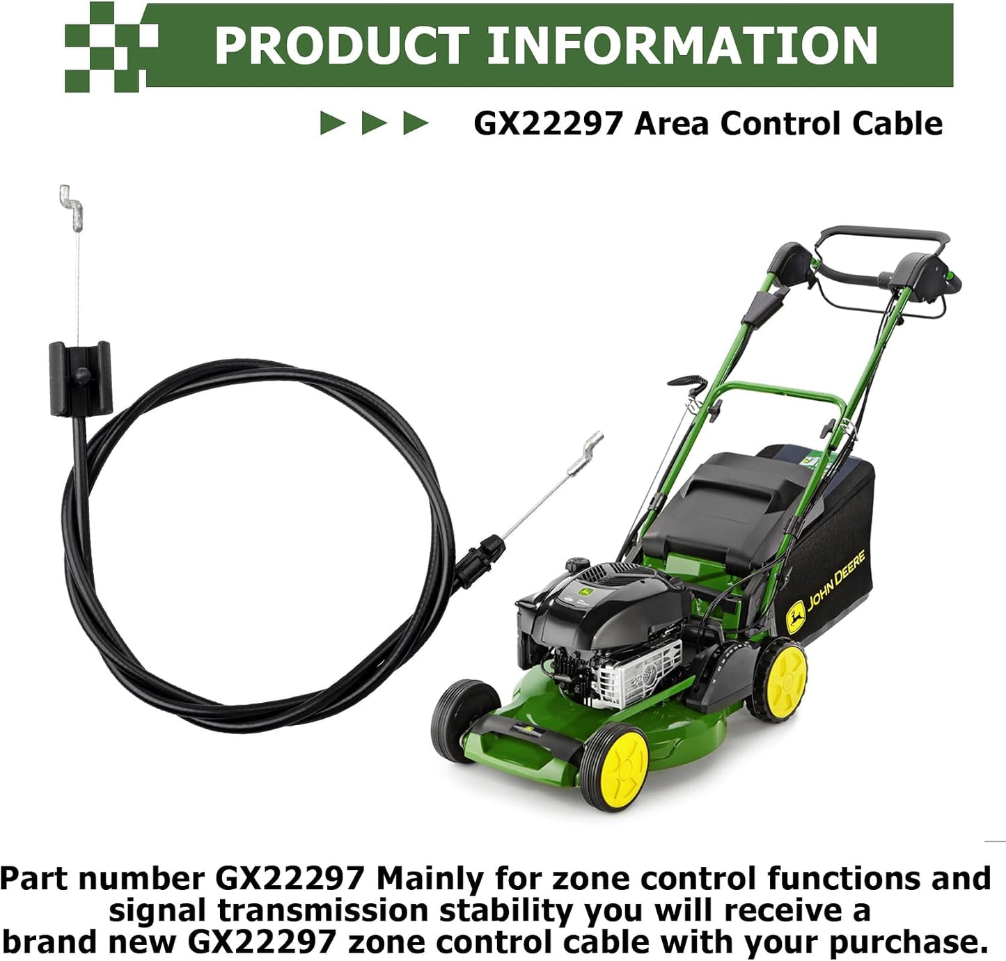Cable control cortacésped John Deere 21pulg comp JS20