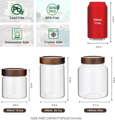 Tarro vidrio con tapa hermética 1400ml para café y frijoles