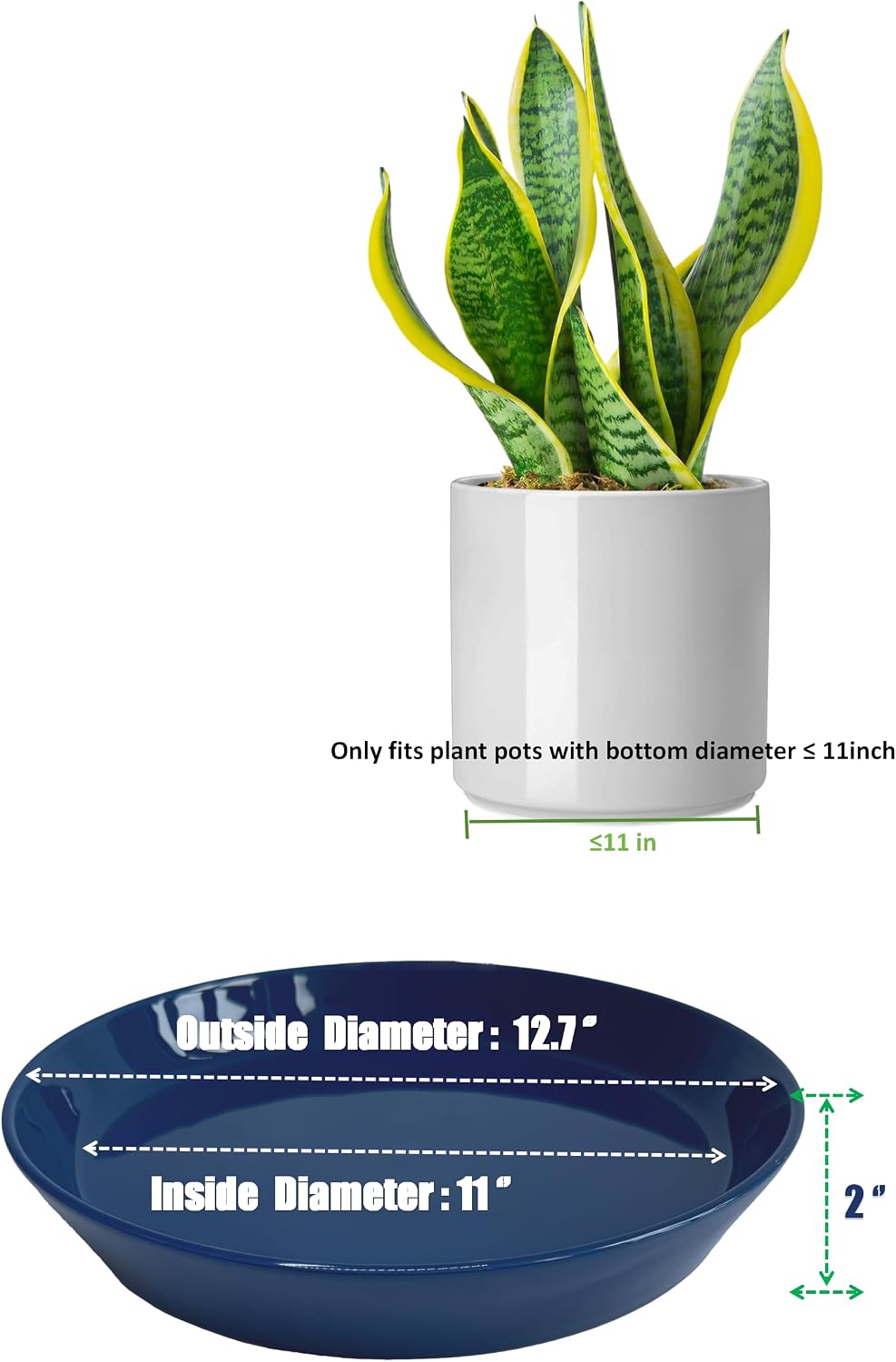 Platillo para plantas 12pulg bandeja cerámica 11.9