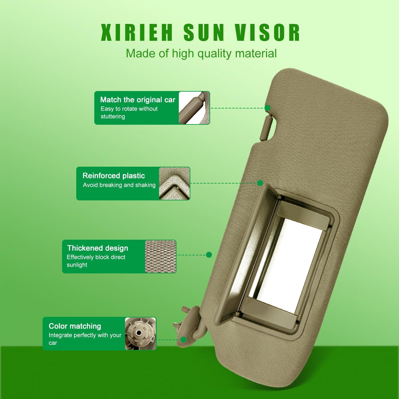 Visera solar izquierda Honda CRV sin luz con espejo beige