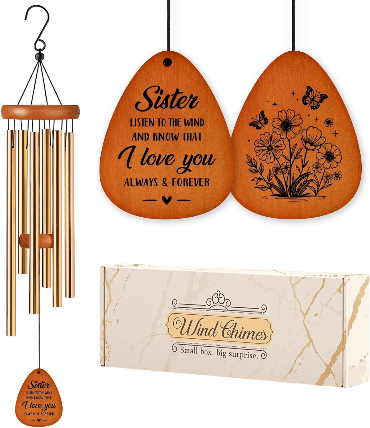 Campanillas de viento 25.5" regalo hermanas y amigas