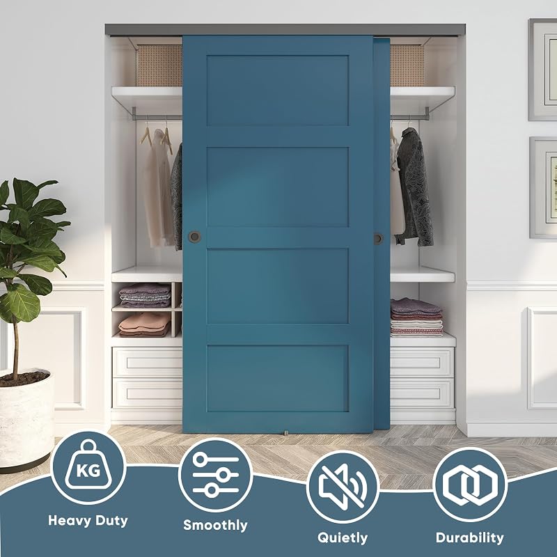 Herrajes puerta corredera aluminio 7" suave 2 puertas