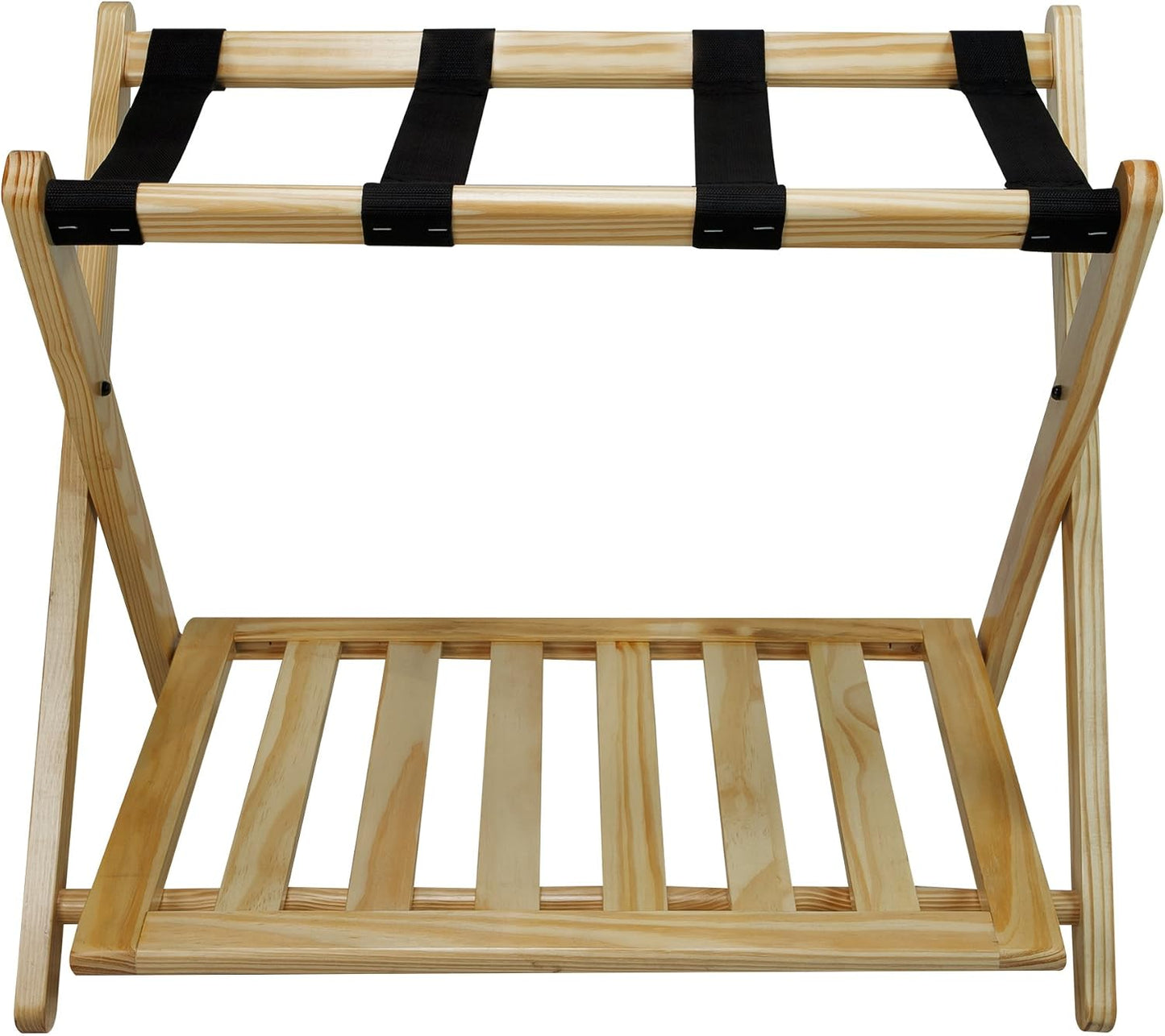 Estantería para equipaje madera maciza natural