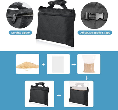 10 Paquetes Sacos Arena con Bolsas PE Resistentes para Trípode