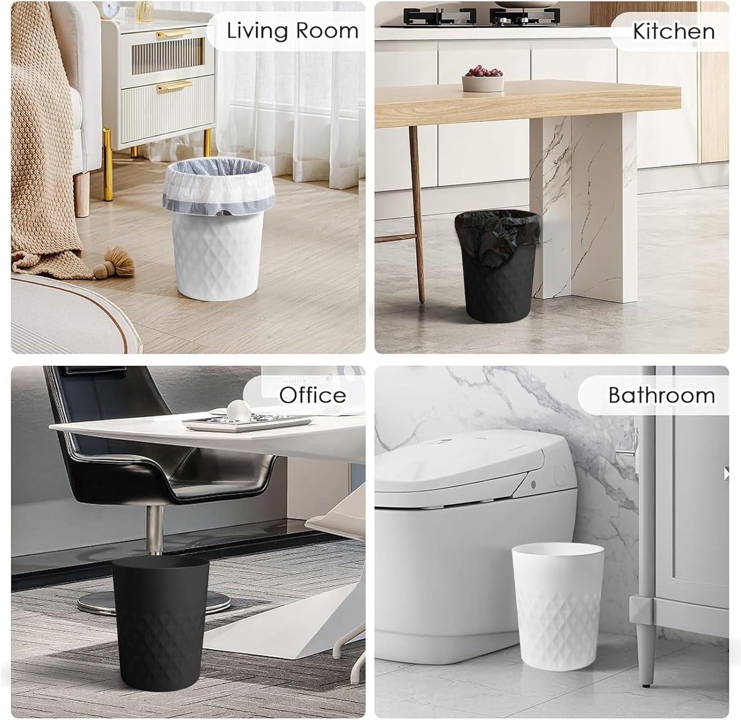 Cubo basura plástico 1.8gal set 3 redondo cocina