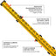 Varilla aluminio 13ft 8ths 4 secciones nivel burbuja