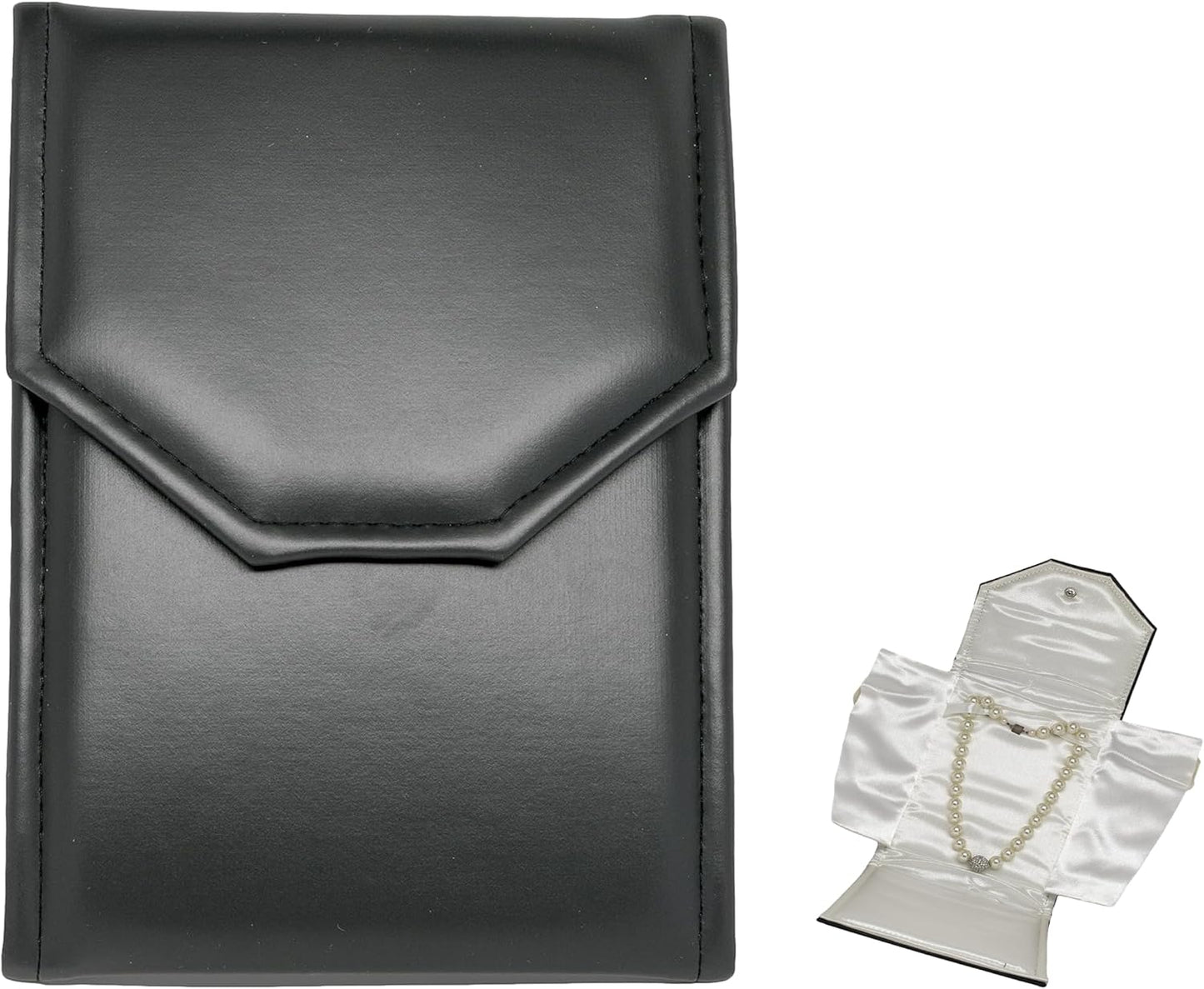 Estuche cuero sintético para perlas collar Omega