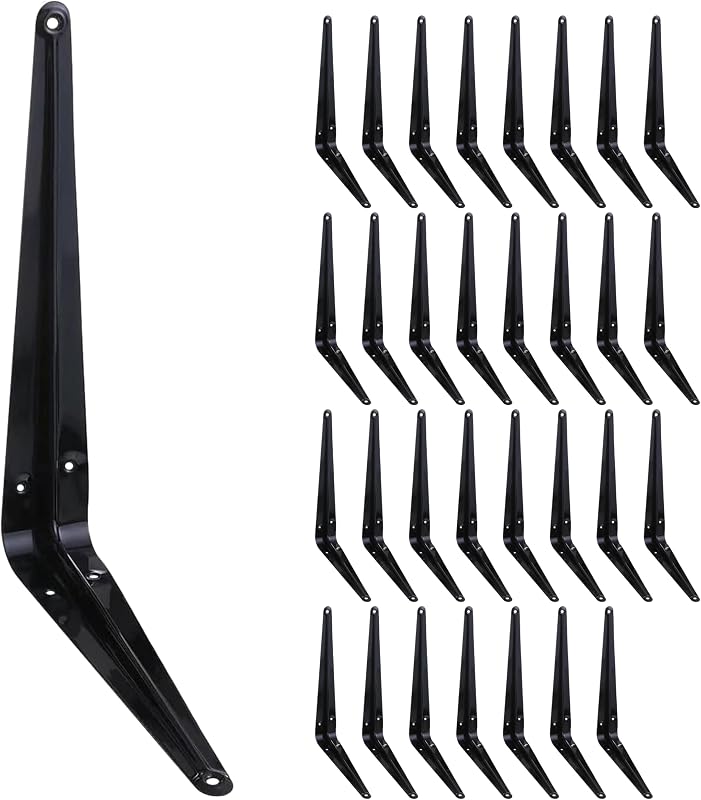 32 Soportes Estante 10" Metal Negro Soporte Flotante