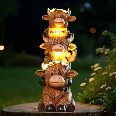 Estatua Vaca Highland 16pulg Decoración Jardín