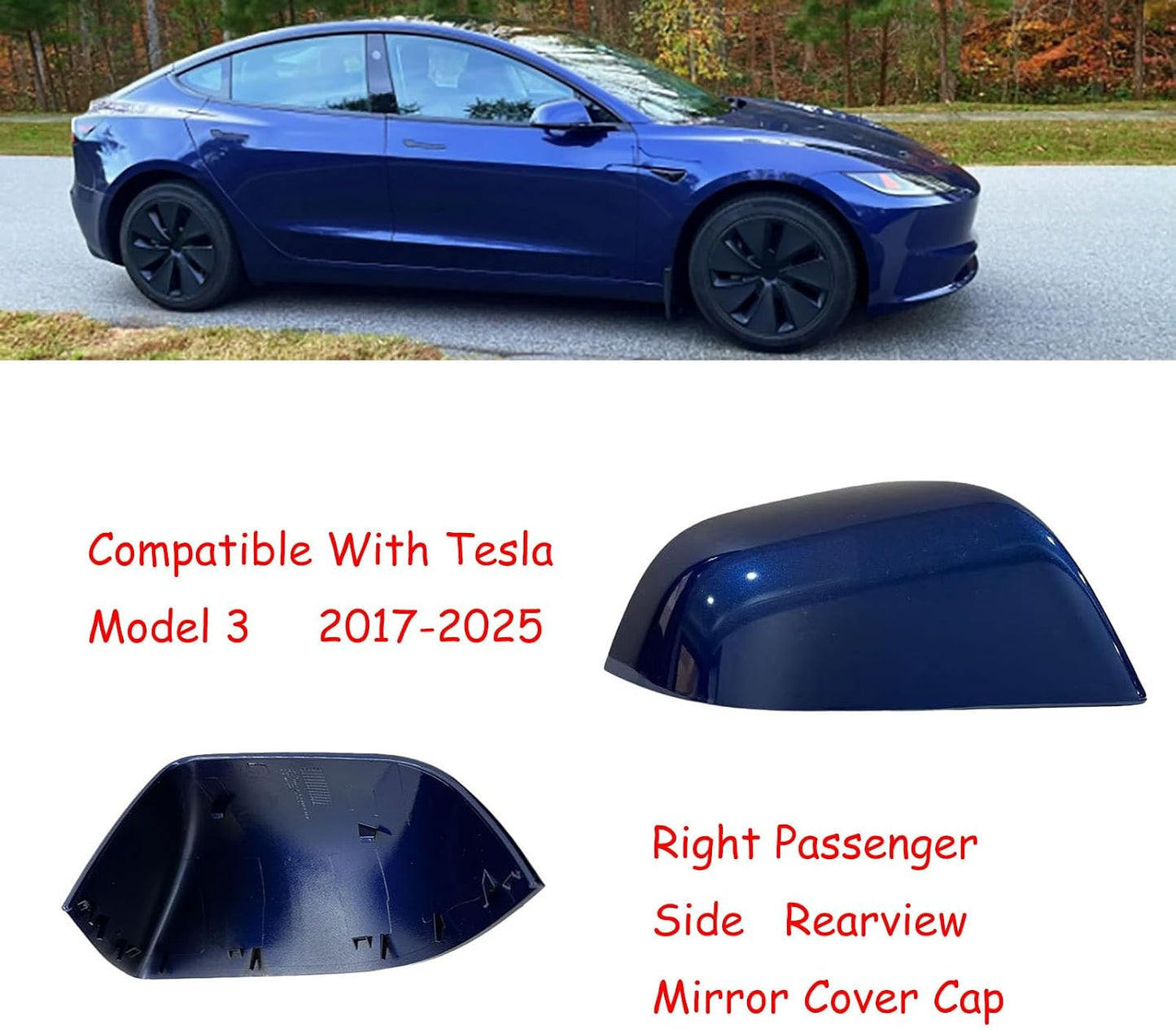 Cubierta espejo lateral Tesla Model 3 lado derecho
