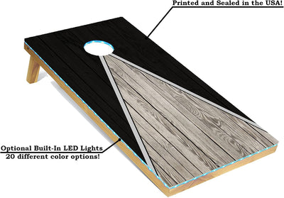 Set Cornhole piramidal 4x2ft con marcador y bolsas