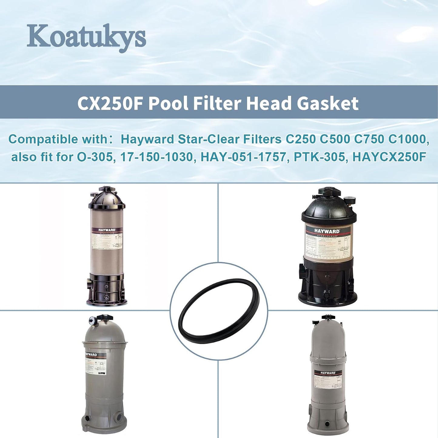 2 Juntas Cabezal Filtro Piscina CX250F Comp Hayward